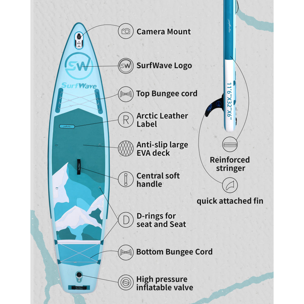 Inflatable Stand Up Paddle Board 11'x34"x6" With Accessories