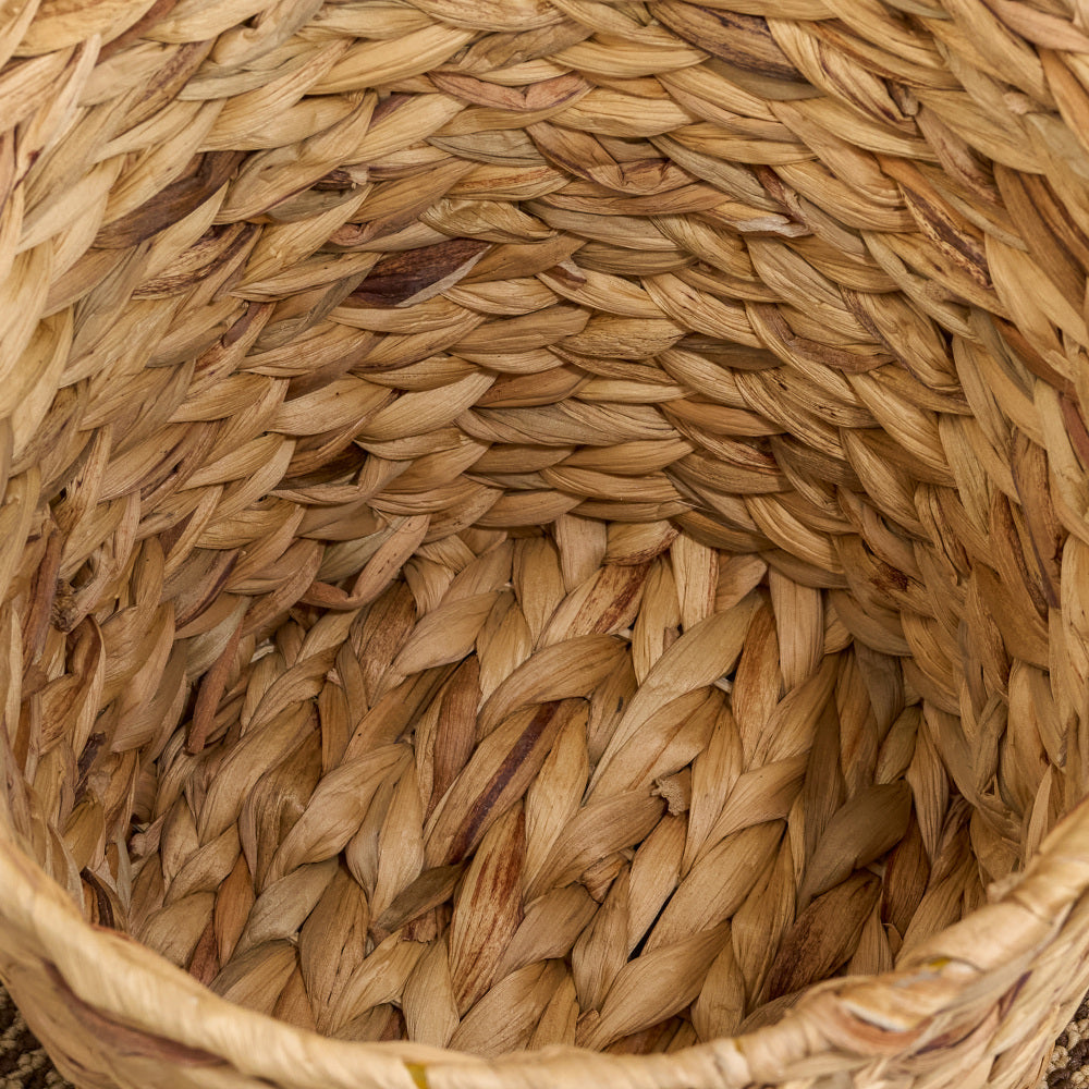 Water Hyacinth Woven Round 11" Storage and Planter Basket