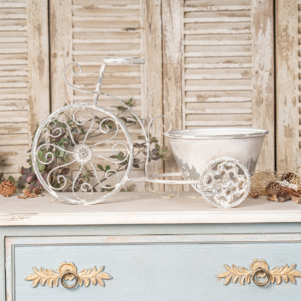 Rustic Bicycle Metal Wire Wall Planter Basket, Decorative Hanging Flower Pots, Vintage Bicycle Wall Art for Home, Garden, and Office Decor