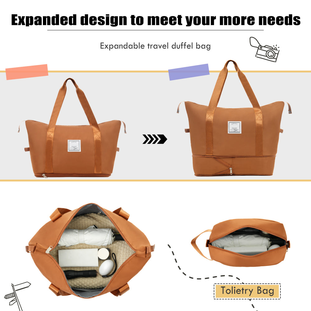 Softside Luggage Expandable 3 Piece Set Suitcase with Duffel Bag Upright Spinner Softshell Lightweight Luggage Travel Set