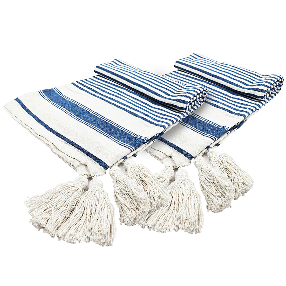 50x60" Brighton Blue Striped Throw Blanket, 2 Pack