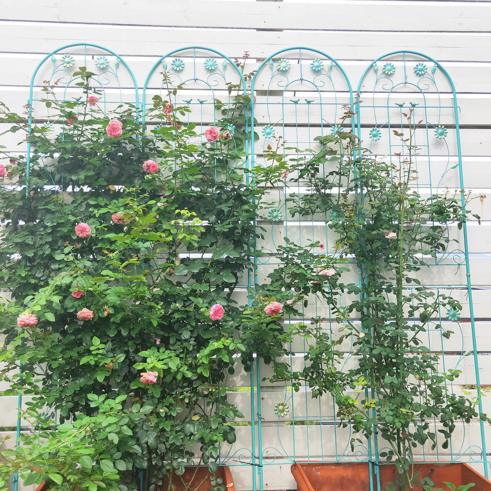 2 Pack Metal Garden Trellis 86.7" x 19.7" Rustproof Trellis for Climbing Plants Outdoor Flower Support Green