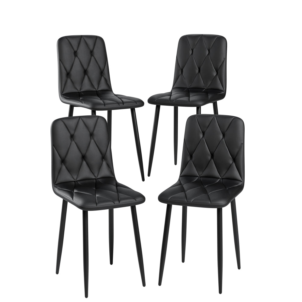 Dining Chairs Set of 4, Modern Kitchen Dining Room Chairs, Velvet Dining Chair Upholstered Cushion Seat and Sturdy Metal Legs