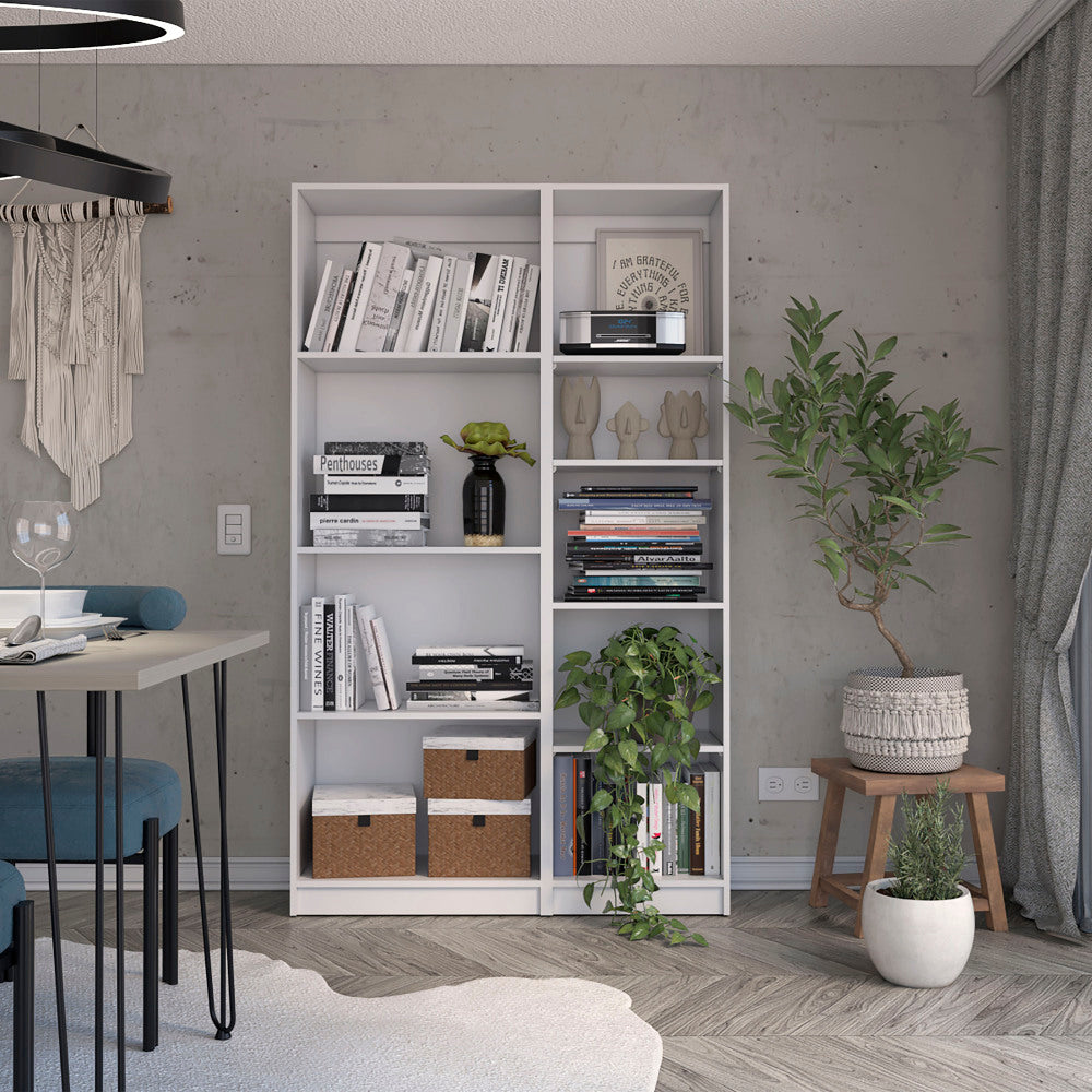 Dupree 3 Piece Home Bookcase set, 67" Wide with 14 Shelves ,  Living Room Set Set  White