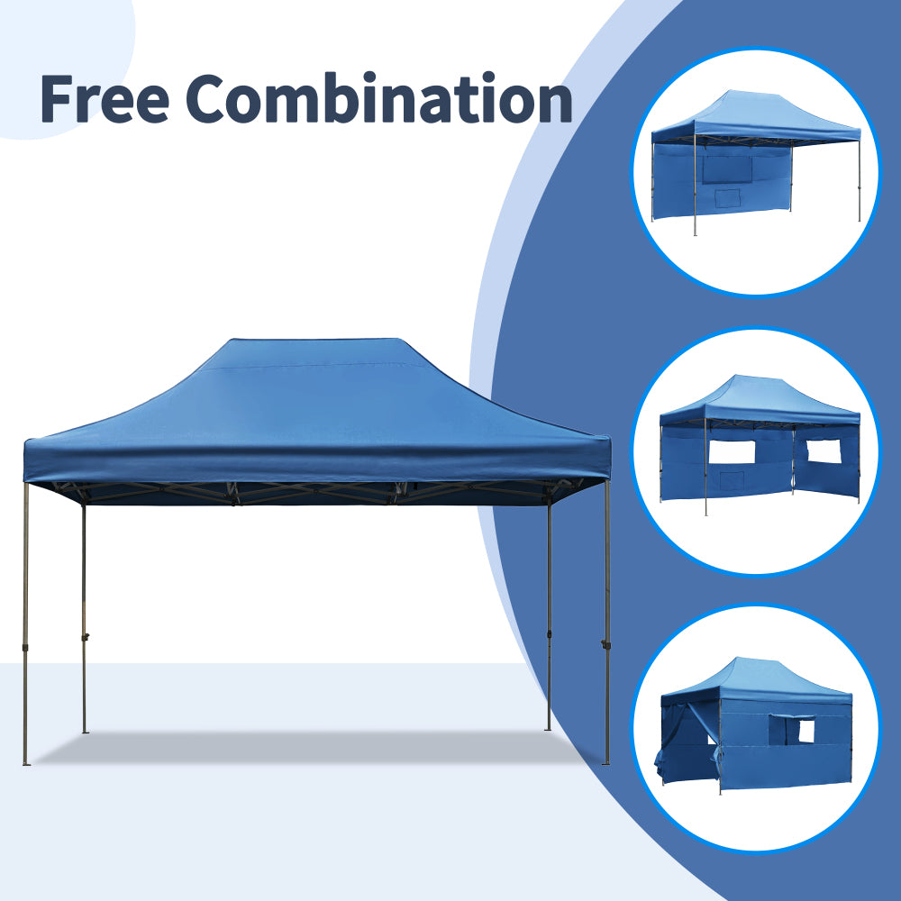 TREXM 10x15 Pop Up Canopy Tent, Heavy Duty Party Tent with 4 Sidewalls UV Waterproof Protection, 3 Height Adjustable Outdoor Canopy Tent for Weddings, Events, and Backyard Gatherings, Blue