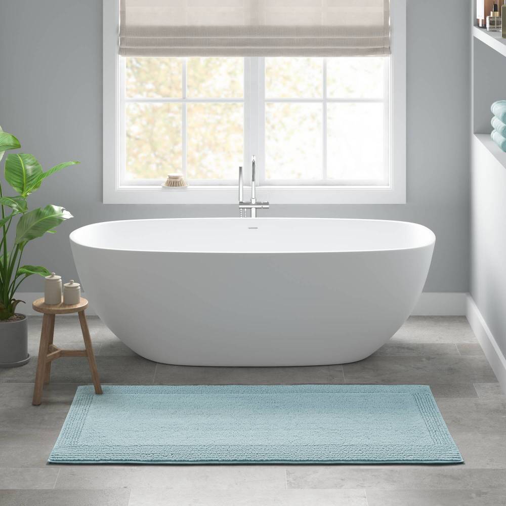 100% Cotton Tufted 3000 GSM Reversible Bath Rug Charcoal 21x34"