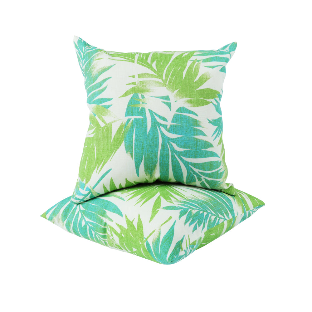 2 Pack Outdoor Throw Pillows, Waterproof & Fade-Resistant Patio Cushions for Garden, Porch, Poolside Furniture - Soft & Comfortable Decorative Pillow Covers (18x18 Inch, green )