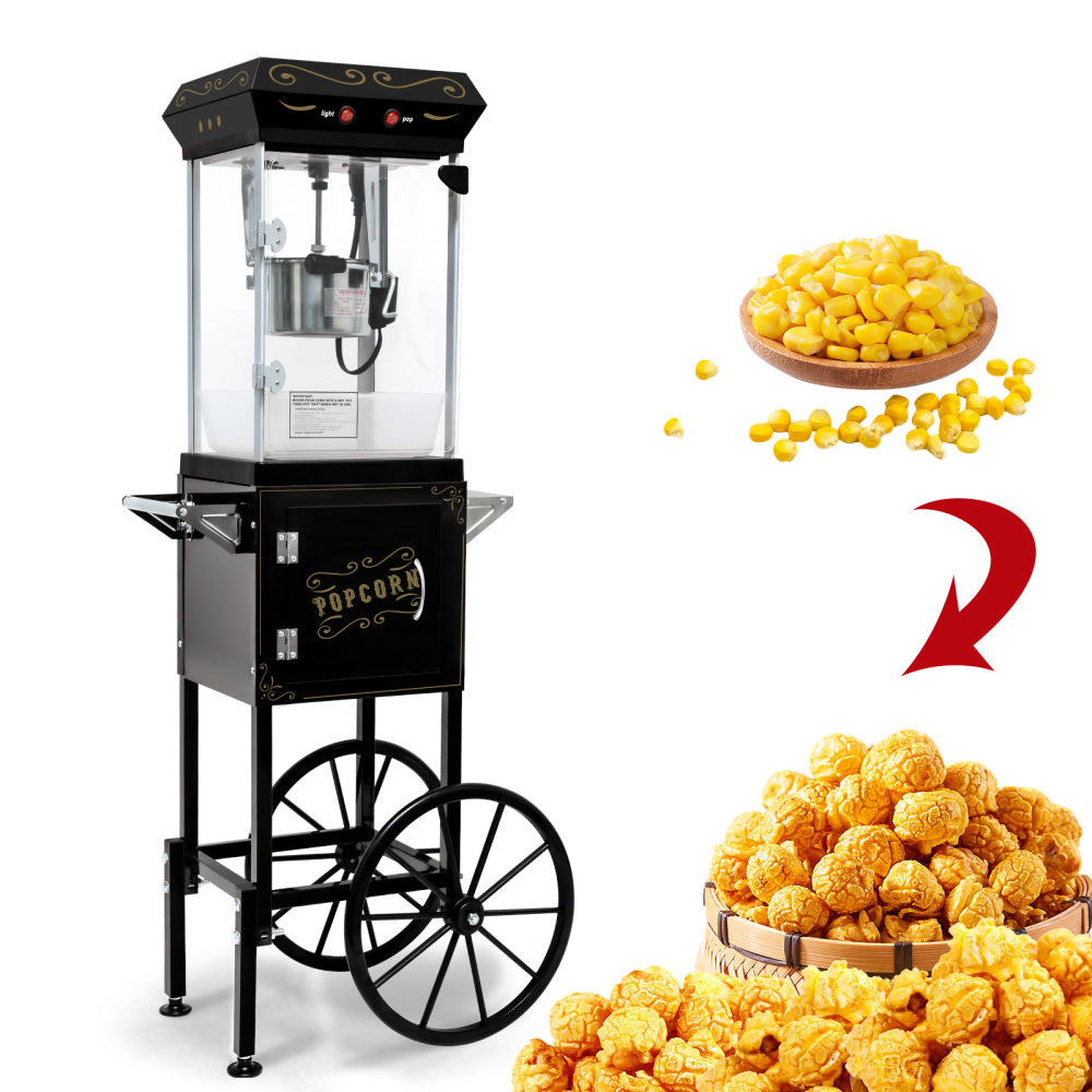 6OZ Popcorn Maker:This 480W theater-style popcorn popper. It includes an old maids drawer to collect un-popped kernels, making cleanup a breeze.