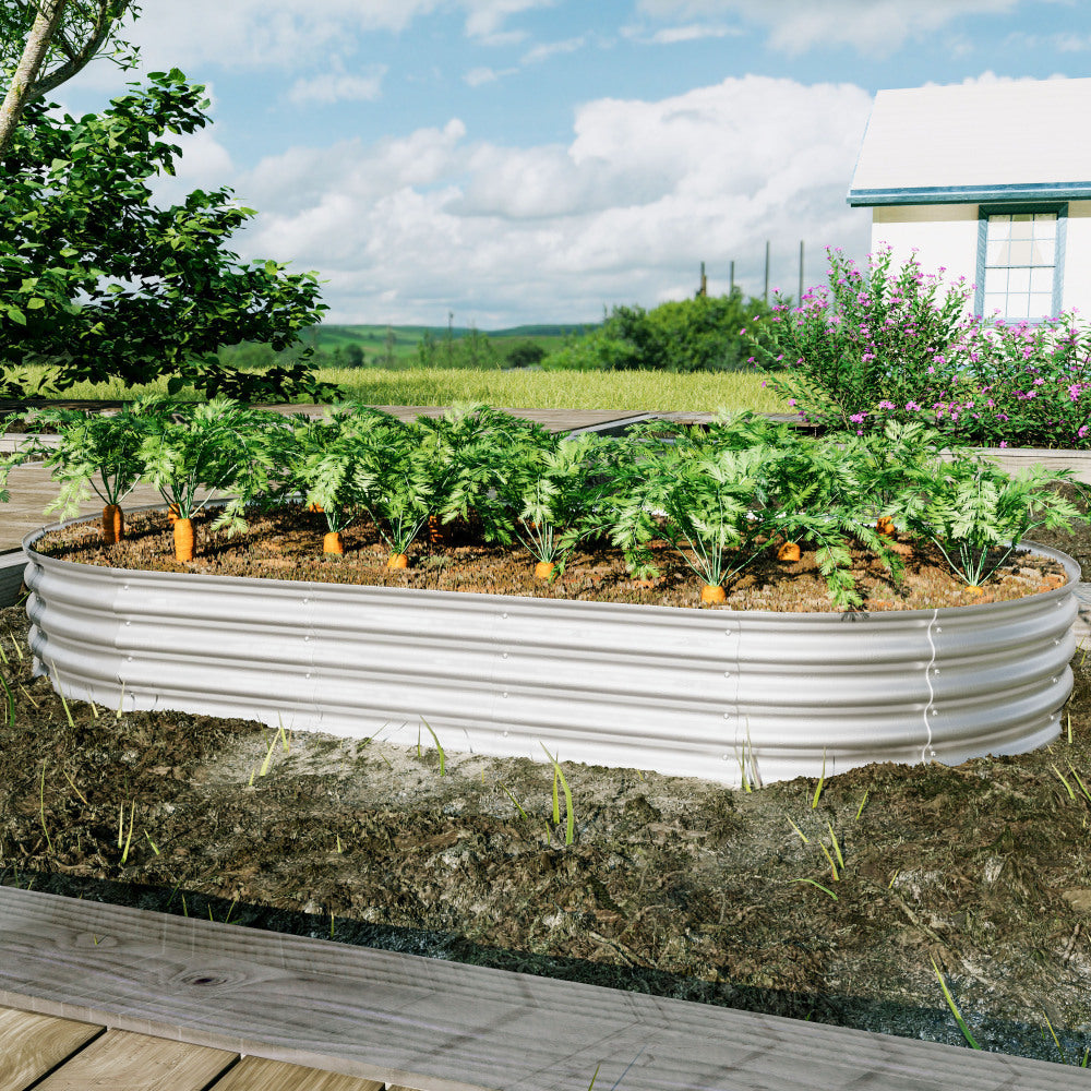 8x4x1ft Raised Garden Bed Kit, Galvanized Planter Raised Garden Beds for Outdoor for Vegetables,Flowers &Herbs, Heavy Duty, Rust-Resistant, Easy Assembly