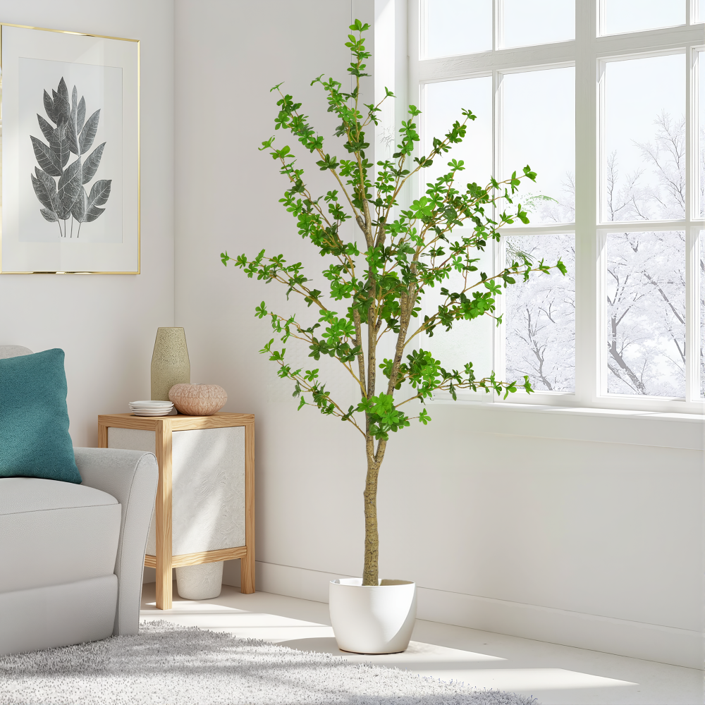 76" Artificial Enkianthus Tree with Pot