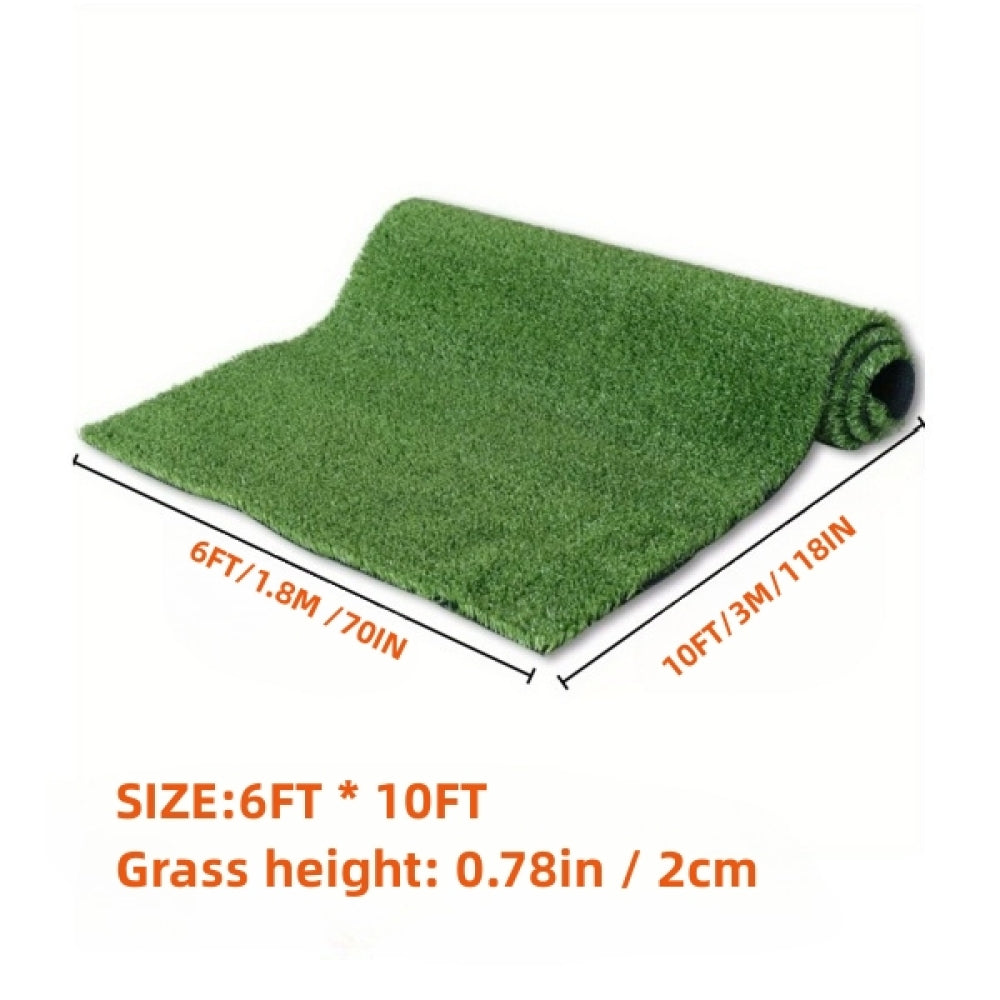 6ft x 10ftIdeal for Backyard, Garden, Lawn Landscape, Patio, Garden & Balcony  Turf Mat - Thick Fake Faux Grass with Rubber Backing & Drainage Holes(Grass height 0.78 inches/2cm)