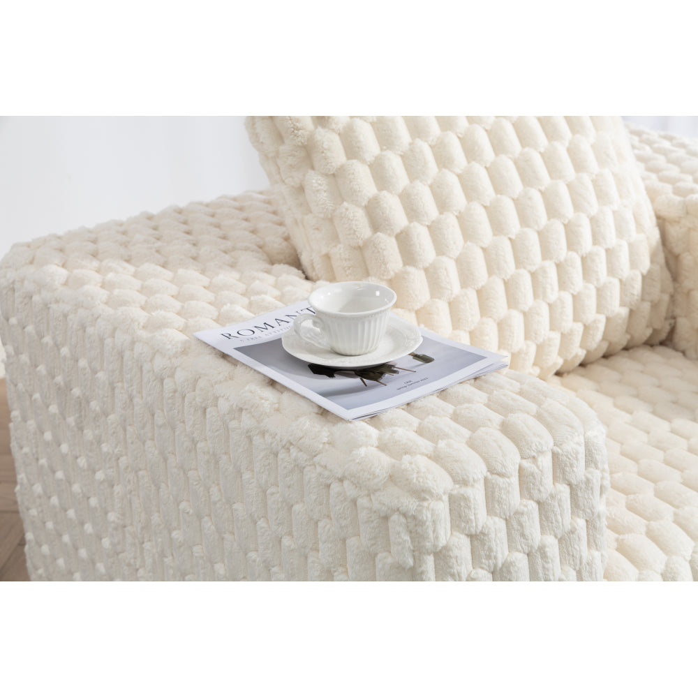 Lingge corduroy compression sofa with Ottoman-33006