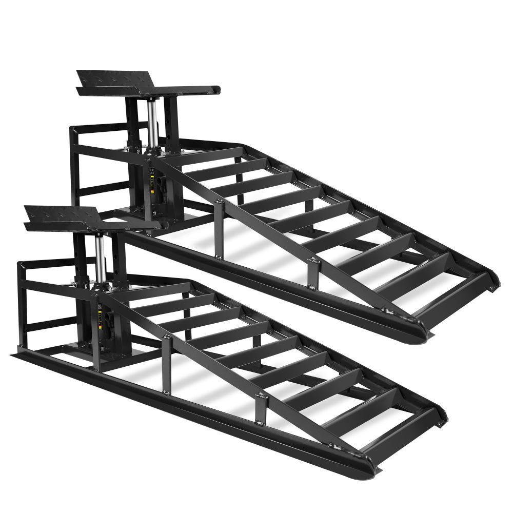 2PCS 5T Hydraulic Car Ramps, Heavy Duty Hydraulic Vehicle Ramps Lift Ramp, Portable Car Ramps for Oil Changes, Car Lifts for Home Garage, Vehicle Auto Garage Repair