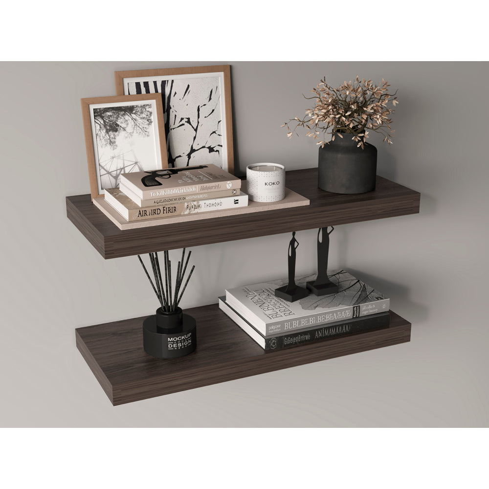 Ecco 31.5" Wide  Floating Shelves Set of 2, Shelves for Wall Decor for Bedroom, Bathroom Storage Shelves, Book Shelves for Living Room