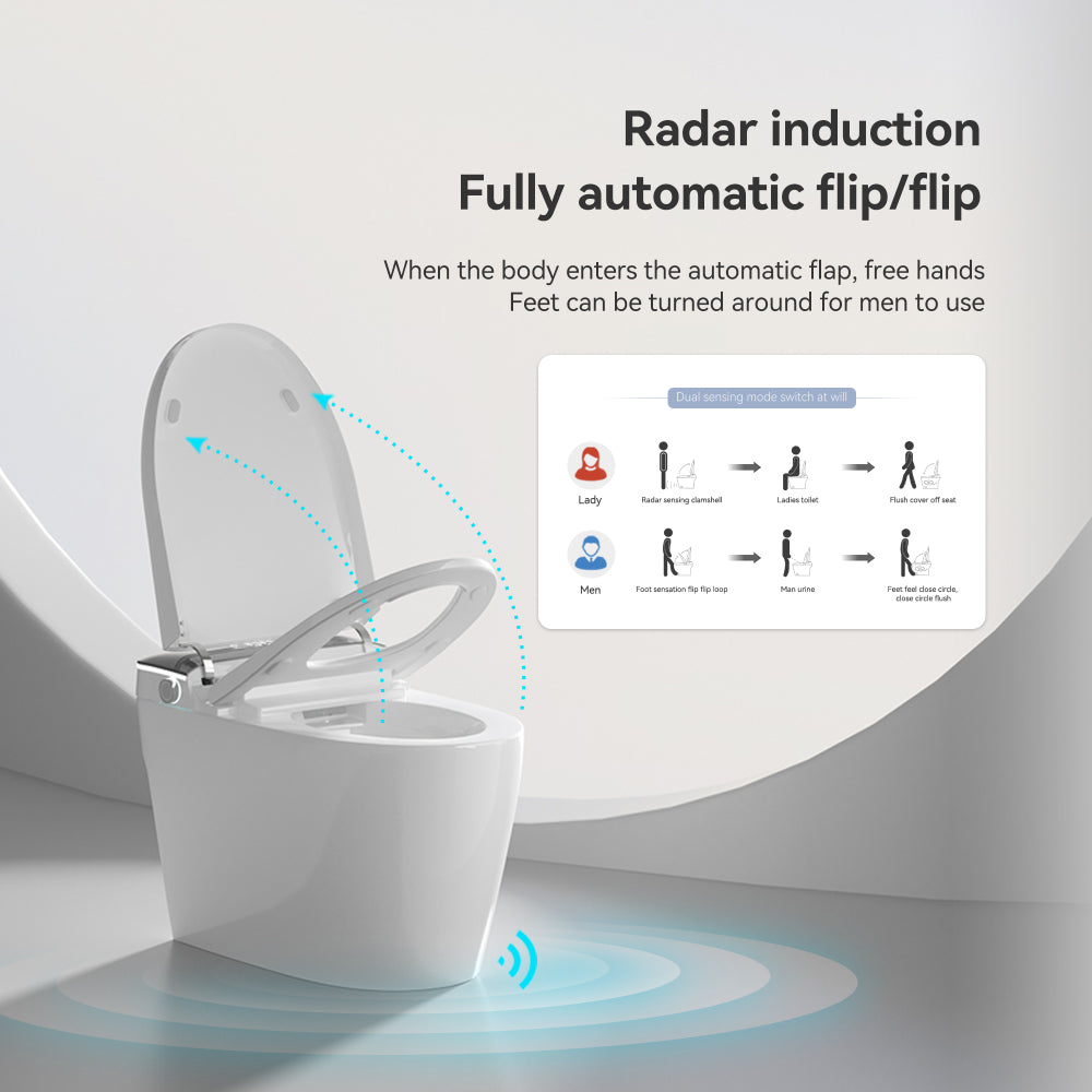 Smart Toilets with Heated Bidet Seat.Portable toilet with bidet built.Intelligent Toilet Auto Open/Close Seat. Bidet toilet with Dryer and Warm Water