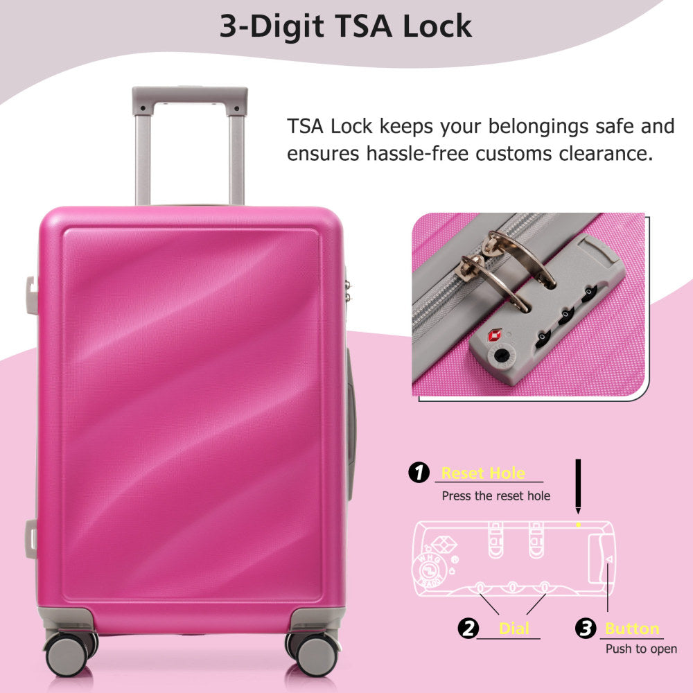 Luggage Set 3 Piece, Lightweight Durable ABS Suitcases with Spinner Wheels and TSA Lock, Carry-on & Checked Travel Luggage (20"/24"/28")