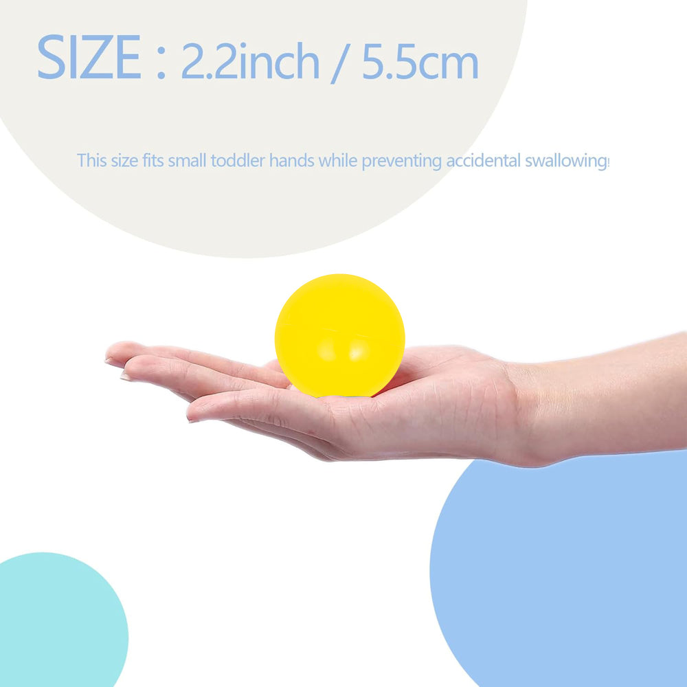 Ball Pit Balls 500 Count for Kids, Colorful Phthalate Free BPA Free Baby Toddler Play Balls for Kids Toddlers - Safe, Crushproof, Lightweight, Durable Spheres-Yellow