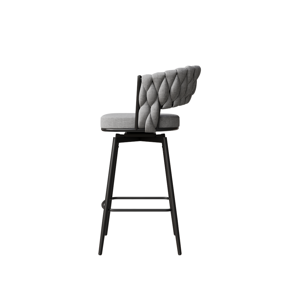 360°Swivel Bar Chairs set of 2, equipped with soft cushioned backrest counter stool, metal leg modern luxury kitchen chair, suitable for family dining, kitchen island