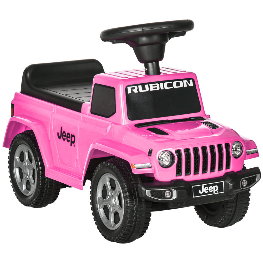 Aosom Kids Ride on Push Car, with Engine Sounds & Under-Seat Storage, Foot-to-Floor Ride on Sliding Car with Horn, Sit and Scoot Ride on Toy, Ages 1.5-3 Years, Pink