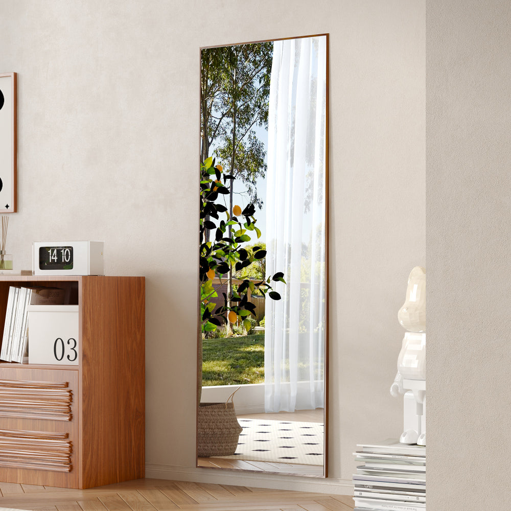 Clean and beautiful solid wood frame full-length mirror, dressing mirror, bedroom porch, decorative mirror, clothing store, floor standing large mirror, wall mounted. 65 "* 23"