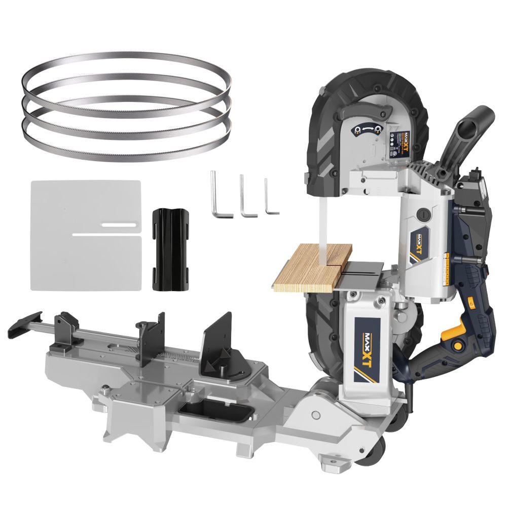 Band Saw with Lightweight Aluminum Base, 10 Amp 5 Inch Deep Cut Bandsaw, Variable Speed Handheld Automatic Multipurpose Cut with Carrying Wheels Portable Metal Saw, Band Saws for Metal Wood