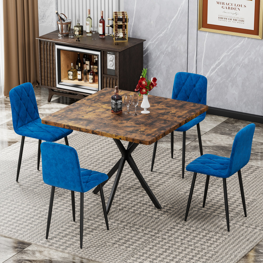 Dining Chairs Set of 4, Modern Kitchen Dining Room Chairs, Velvet Dining Chair Upholstered Cushion Seat and Sturdy Metal Legs