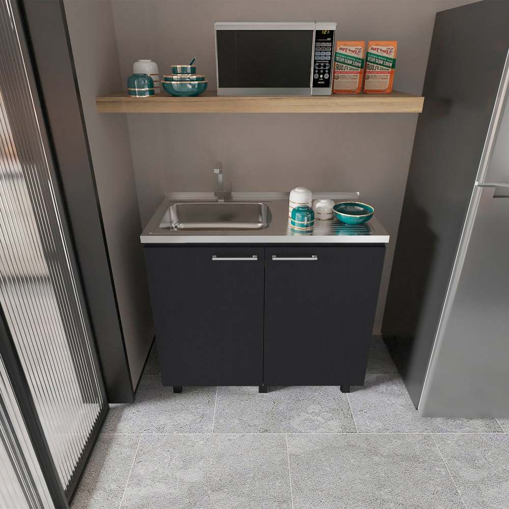 Black 2 Utility Sink and Cabinet