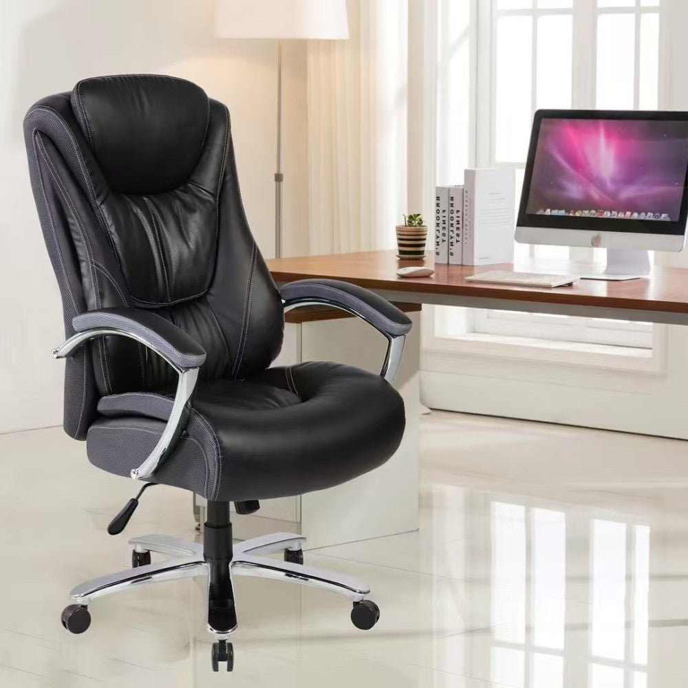 High backrest PU material office chair with adjustable height:9373H-PU