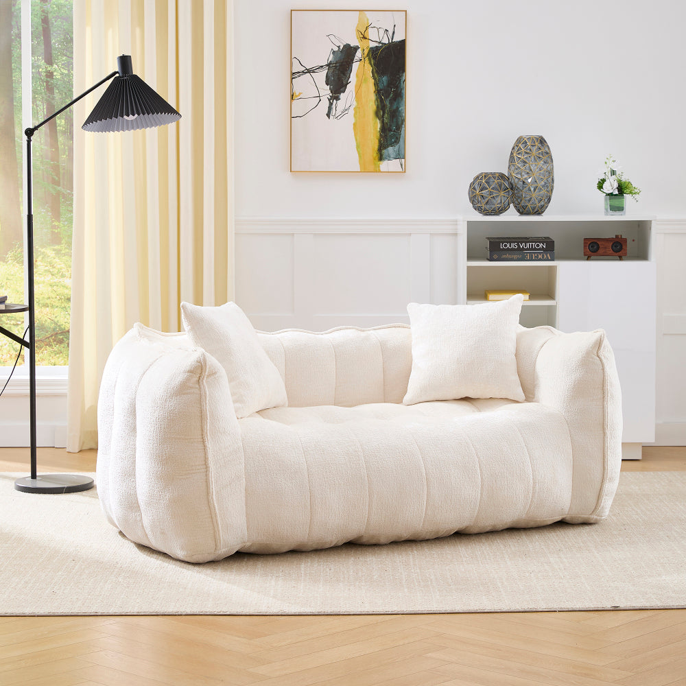 Soft beanbag chair with high resilience foam core for two people. The comfortable square recliner sofa is ideal for family members and friends engaged in games, reading, watching TV