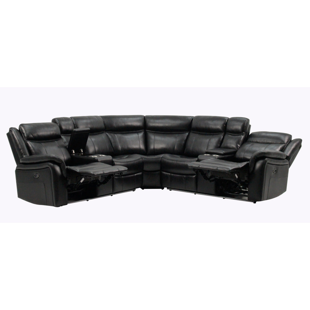 JUPITER BLACK LEATHER SECTIONAL