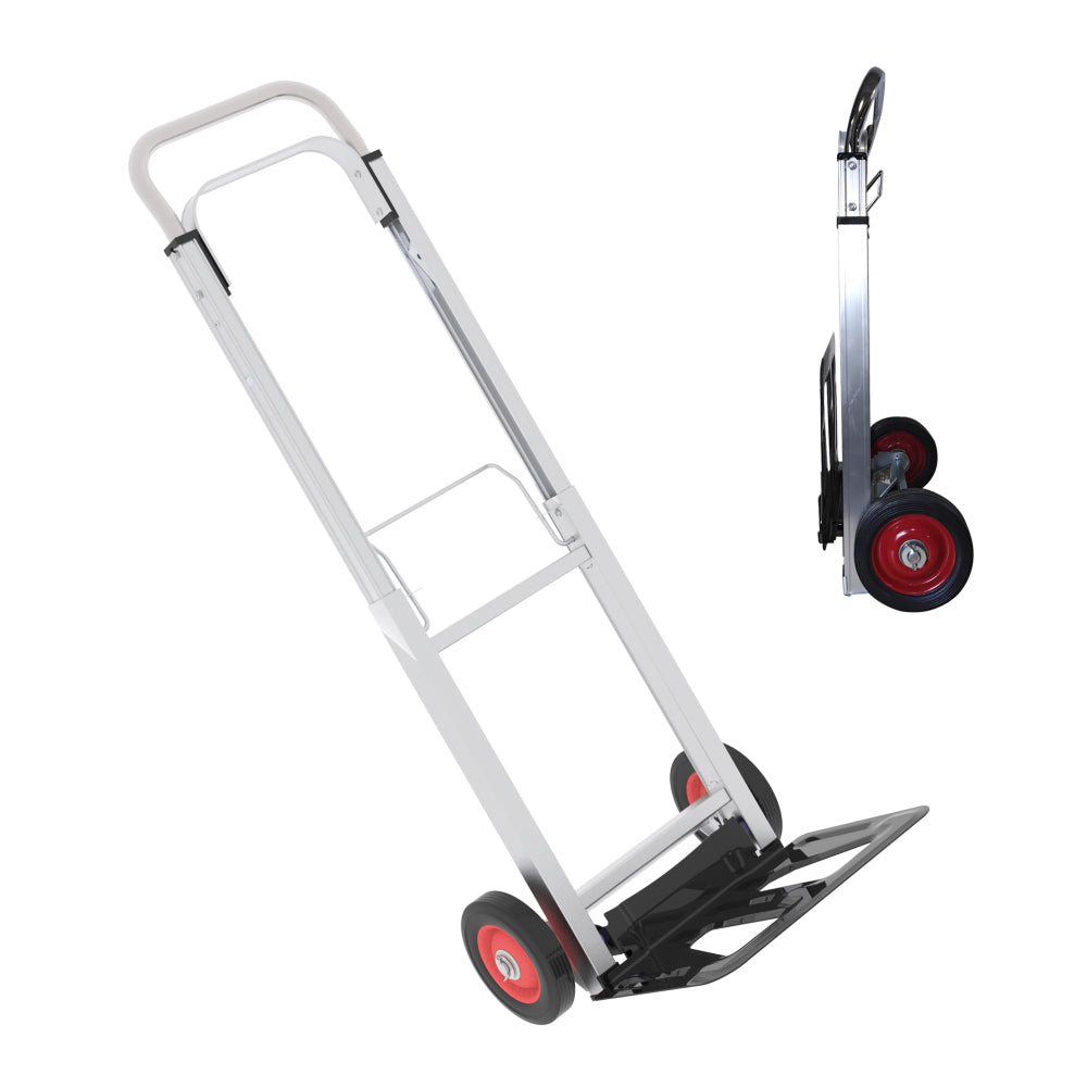 Folding Hand Truck Heavy Duty Foldable Dolly Cart with Wheels, Aluminum Collapsible Hand Cart Portable with Telescoping Handle