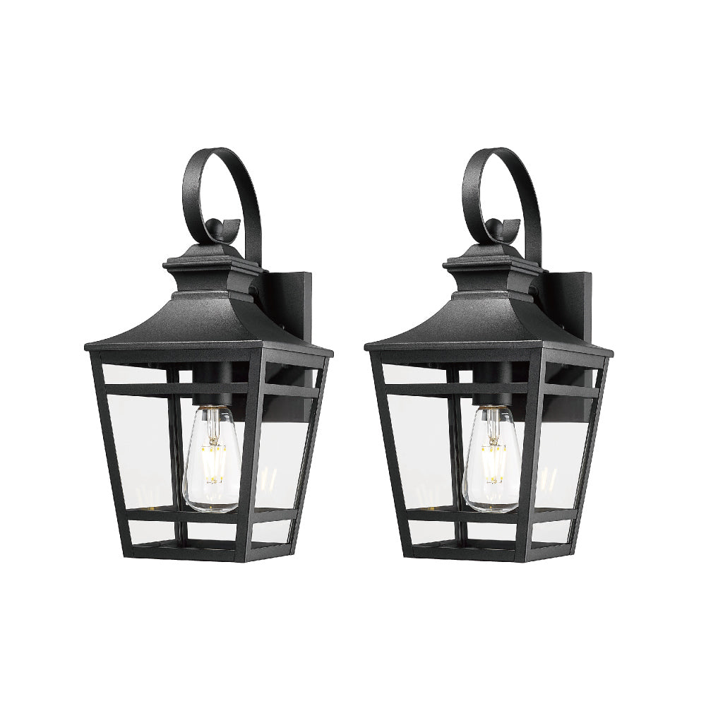 Large Outdoor Wall Lights for House, 16.5inch Exterior Lighting Fixtures Wall Mount Outdoor Porch Lights Waterproof Black Outdoor Sconce Lights with Clear Glass for Patio Hallway Garage (2 pack)