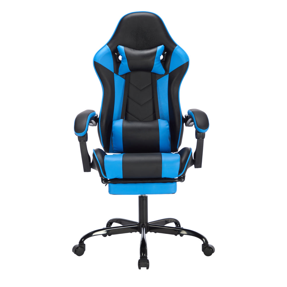 Gaming Chair with Footrest, Ergonomic Computer Chair with Headrest and Lumbar Support, Breathable Material Height Adjustable Video Game Chairs for Adults, Black Orange