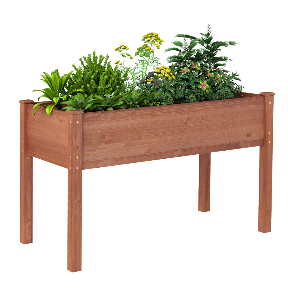 48x24x30 inch Raised Garden Bed with Legs, Elevated Wooden Planter Box for Outdoor Plants Flowers Fruits Vegetable Herb Growing