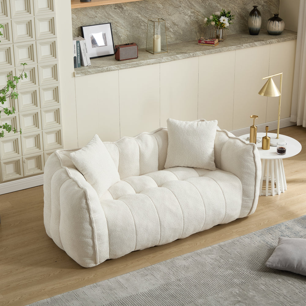 Soft beanbag chair with high resilience foam core for two people. The comfortable square recliner sofa is ideal for family members and friends engaged in games, reading, watching TV
