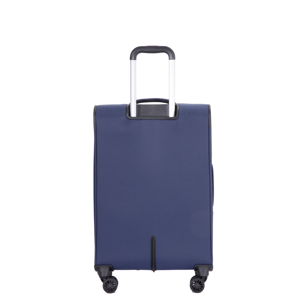 3-Piece Set (18/Travelbag/toiletry bag) ,Softshell Suitcase Spinner Wheels Terylene Polyester Luggage Sets Carry On Suitcase Luggage Lightweight Durable Suitcase Blue