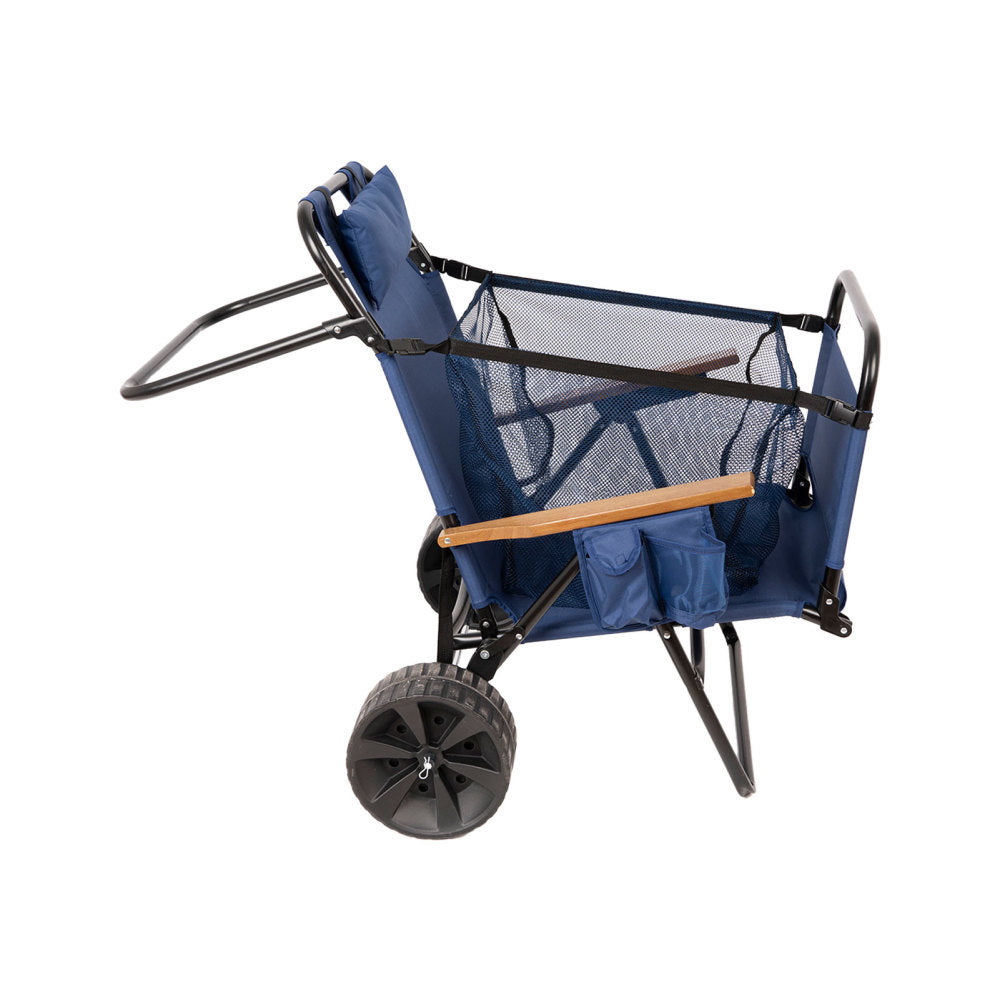 Beach Cart Chairs With Wheels 2 in 1 Foldable Beach Lounge Chair With Integrated Wagon Pull Cart Perfect for Backyard Pool or Picnic