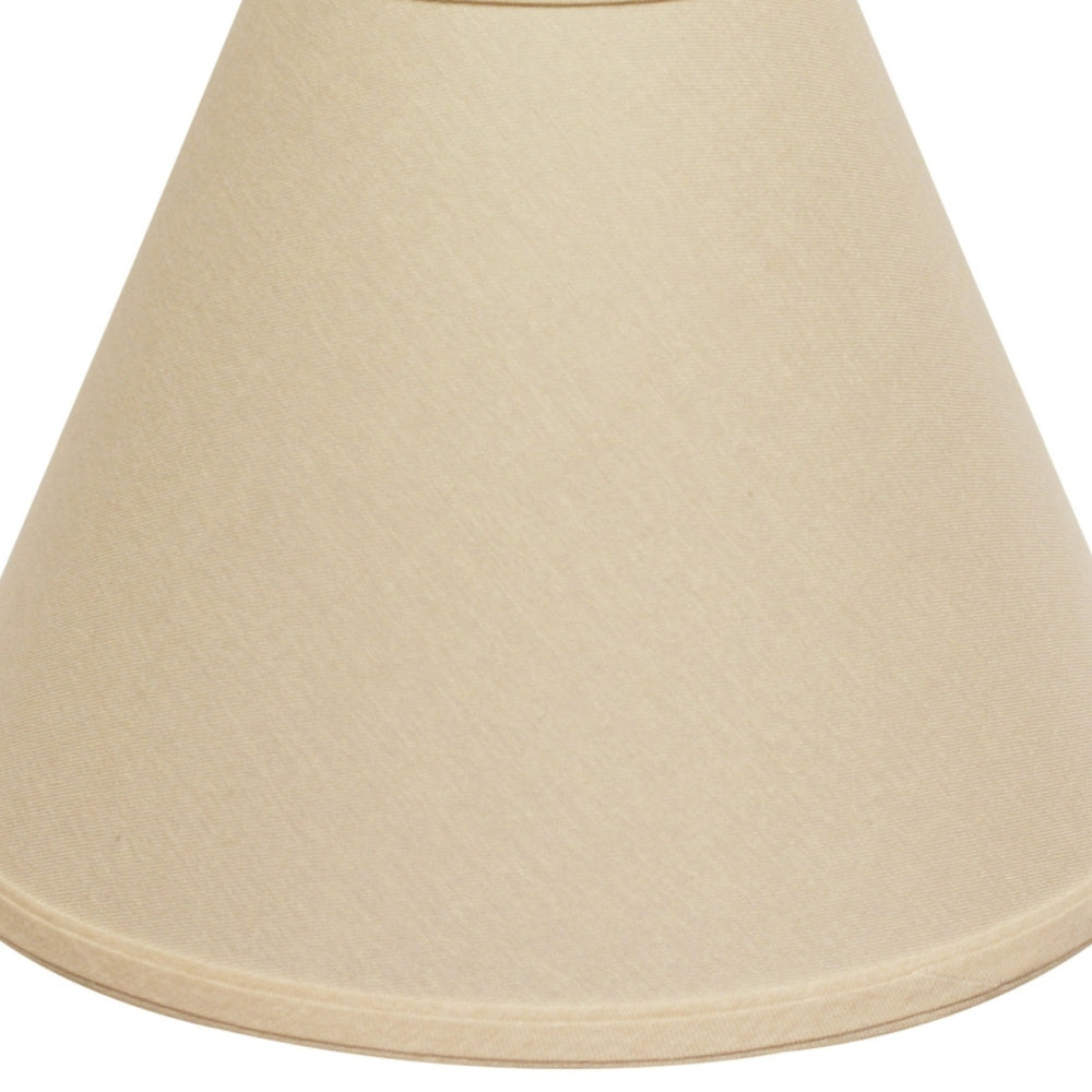 Deep Cone Hardback Lampshade with Washer Fitter, Beige Color Fabric Lampshade for Table Lamps, Natural Linen, 6" Top x 19" Bottom x 13" Height