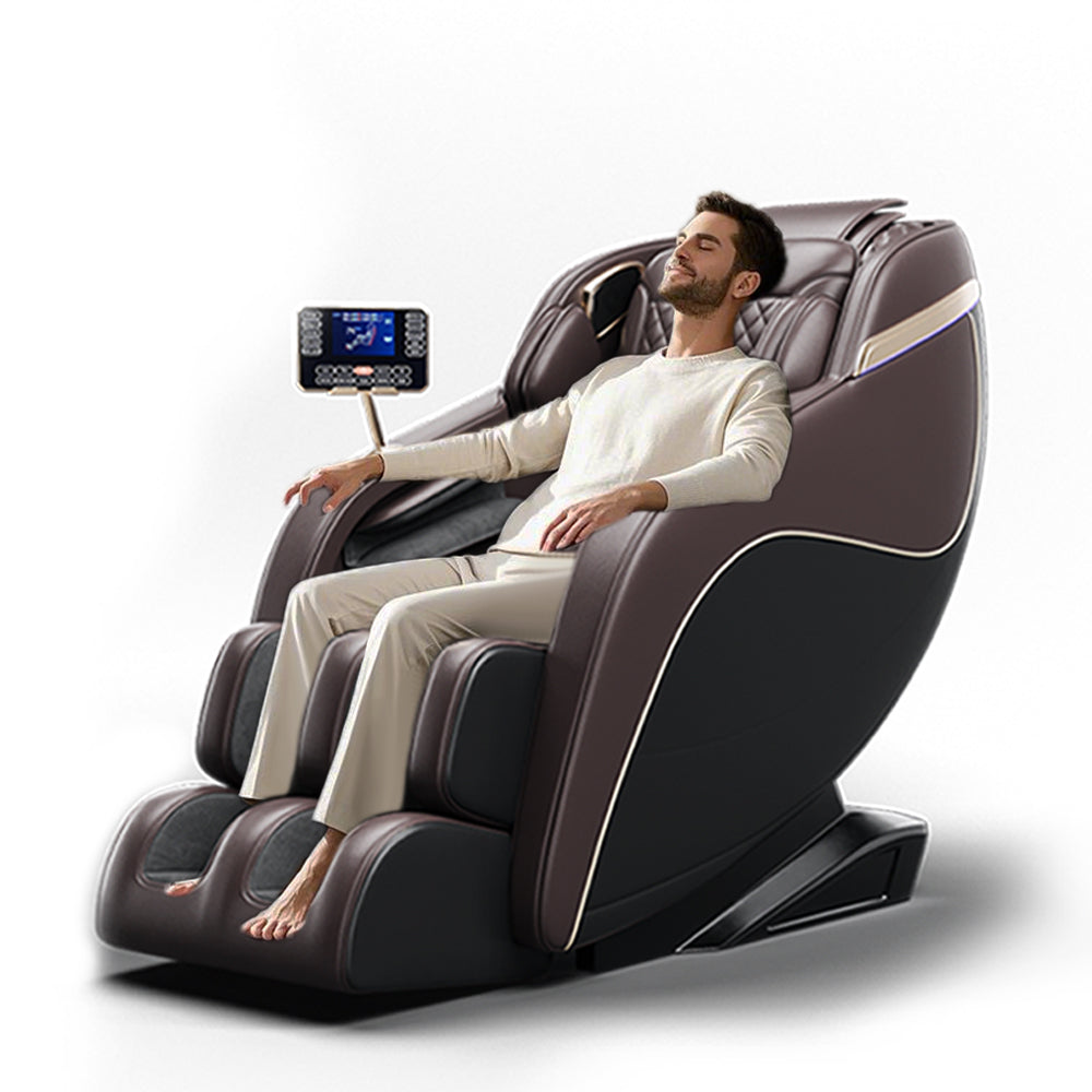 "Luxury Meets Technology! Zero Gravity Massage Chair with SL-Track, Shiatsu, Heated Back & Calves, Foot Rollers, Built-in Speakers & Smart LCD Control – Elevate Your Home or Office Comfort!"