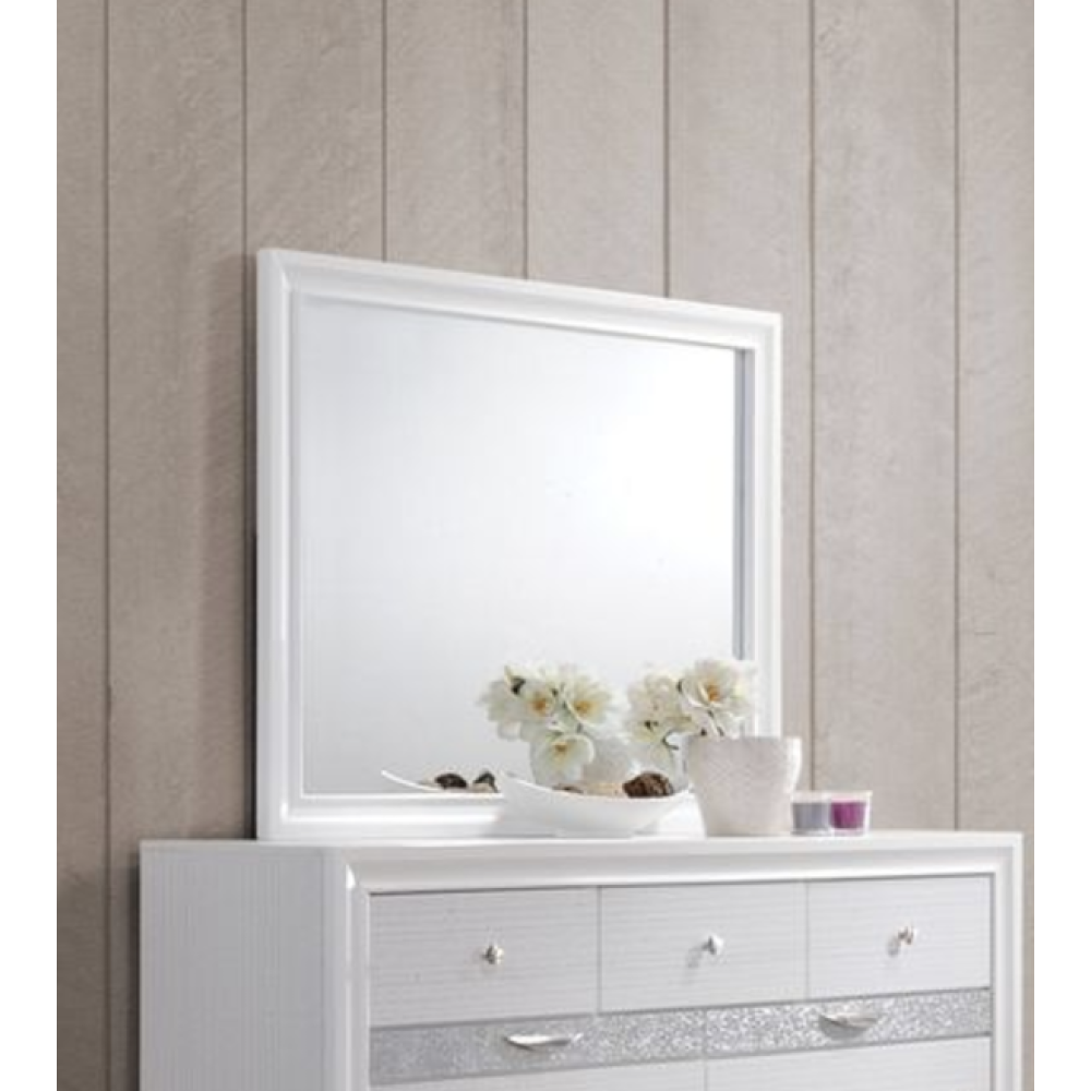 Naima White Finish Mirror