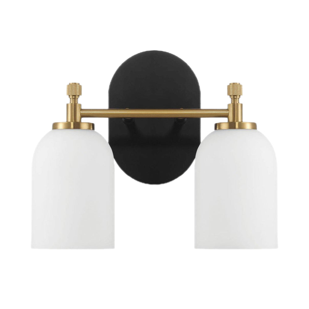 Vortex Traditional Style Two Lights Vanity Over Bathroom Mirror Wall Sconce with White Frosted Glass 12.25"W × 10.125"H × 5.5"E