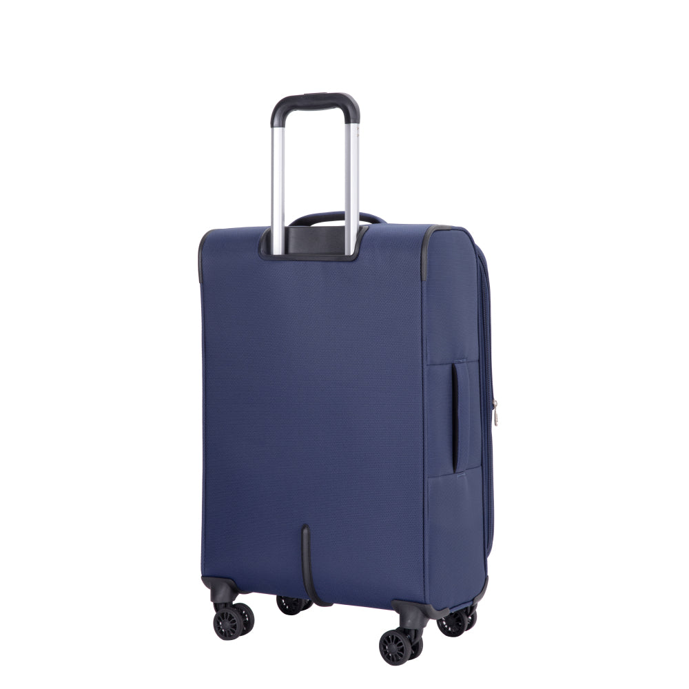 3-Piece Set (18/Travelbag/toiletry bag) ,Softshell Suitcase Spinner Wheels Terylene Polyester Luggage Sets Carry On Suitcase Luggage Lightweight Durable Suitcase Blue