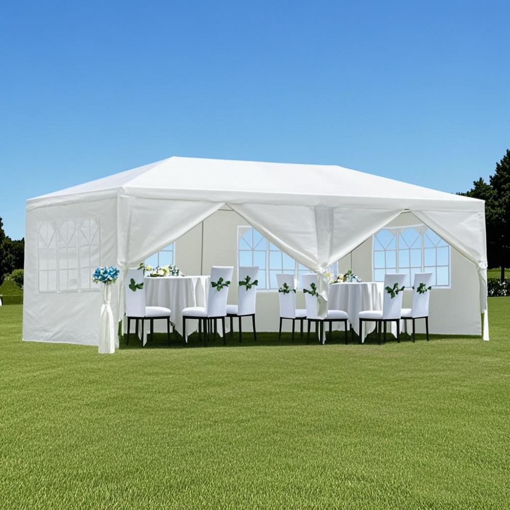 10x20' Outdoor Garden Gazebo Wedding Party Tent Canopy Marquee with 6 Removable  Sidewalls