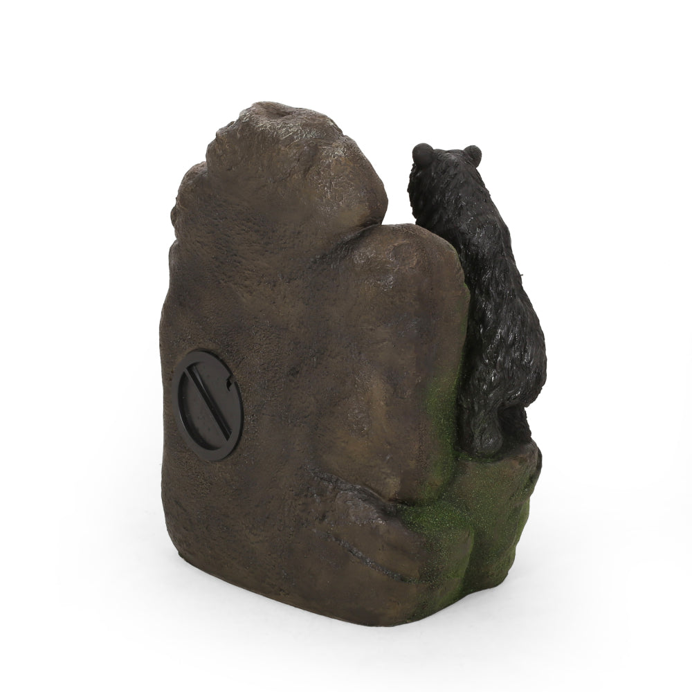 23.75" High Hand Crafted Weather Resistant Floor Fountain, Moss + Black