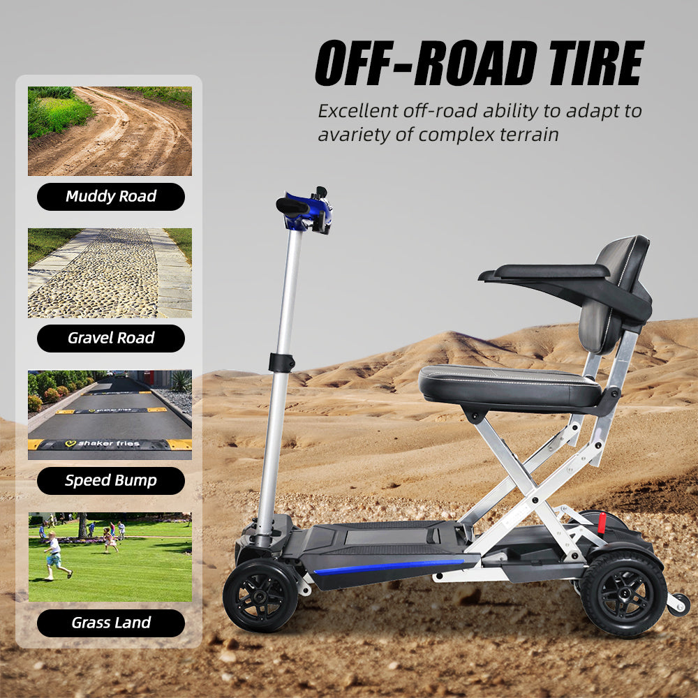 MOBIFREE Powered Lightweight Manual Folding Mobility Scooter M2020 for Adults and Seniors.