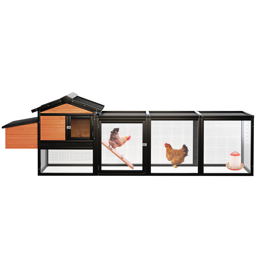 Wooden Chicken Coop, Large Outdoor Hen House with Nesting Box Poultry Cage, Rabbit Hutch Bunny Cage , Waterproof for Outdoor Backyard