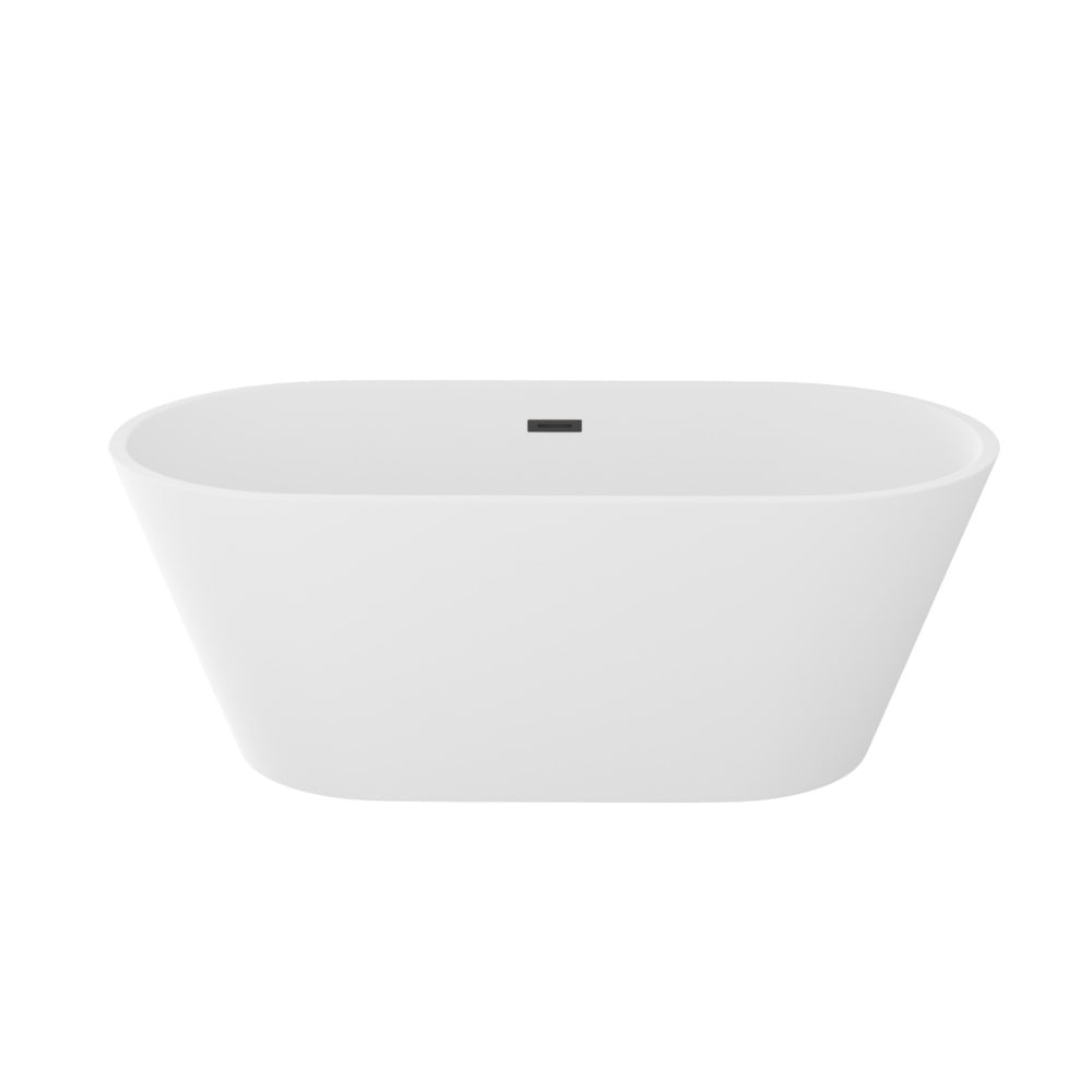 60" Acrylic Alcove Soaking Bathtub with Skirt - Glossy White, Back-to-Wall Design, Chrome Hand-Twist Drain
