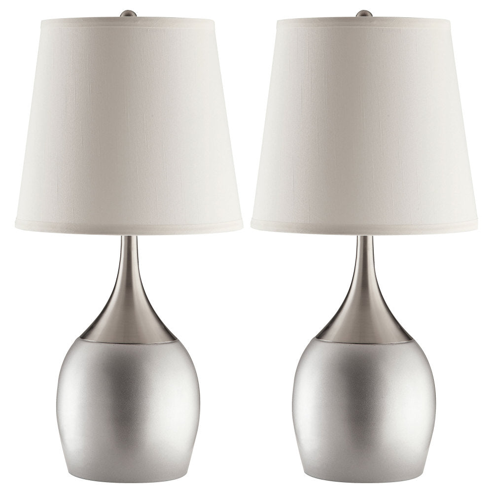 Droplet Silver Empire Shade Urn Table Lamp (Set of 2)