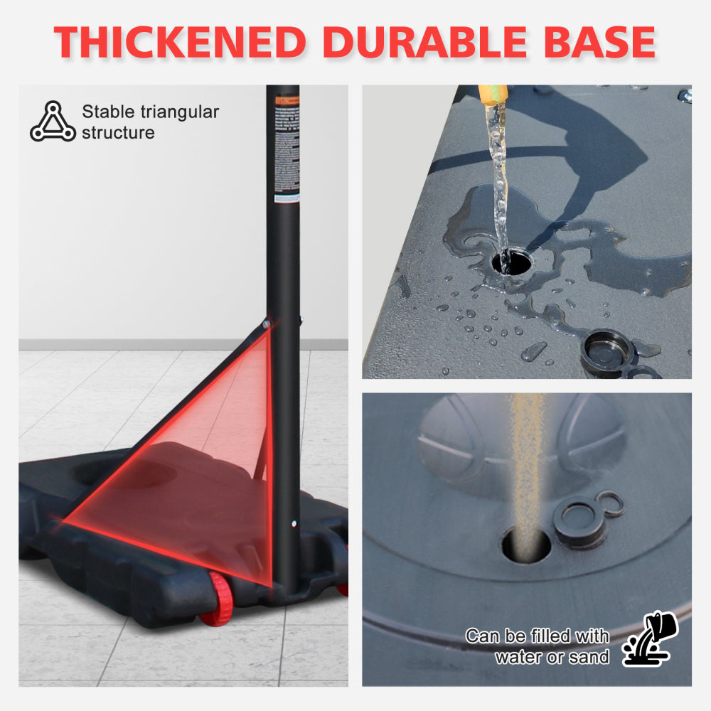 Basketball Hoop 5.73-10FT Height Adjustable Portable Basketball Goal for Indoor Outdoor Basketball Stand 44in Backboard with Wheels Red