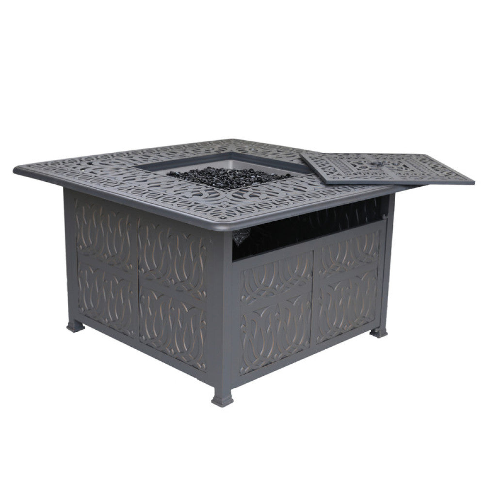 Powder Coated Aluminum Propane Gas Fire Pit Table